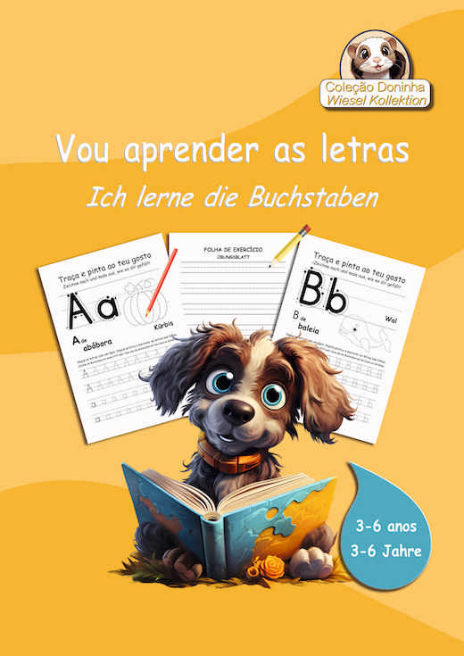 Capa "Vou aprender as letras". Cover "Ich lerne die Buchstaben"