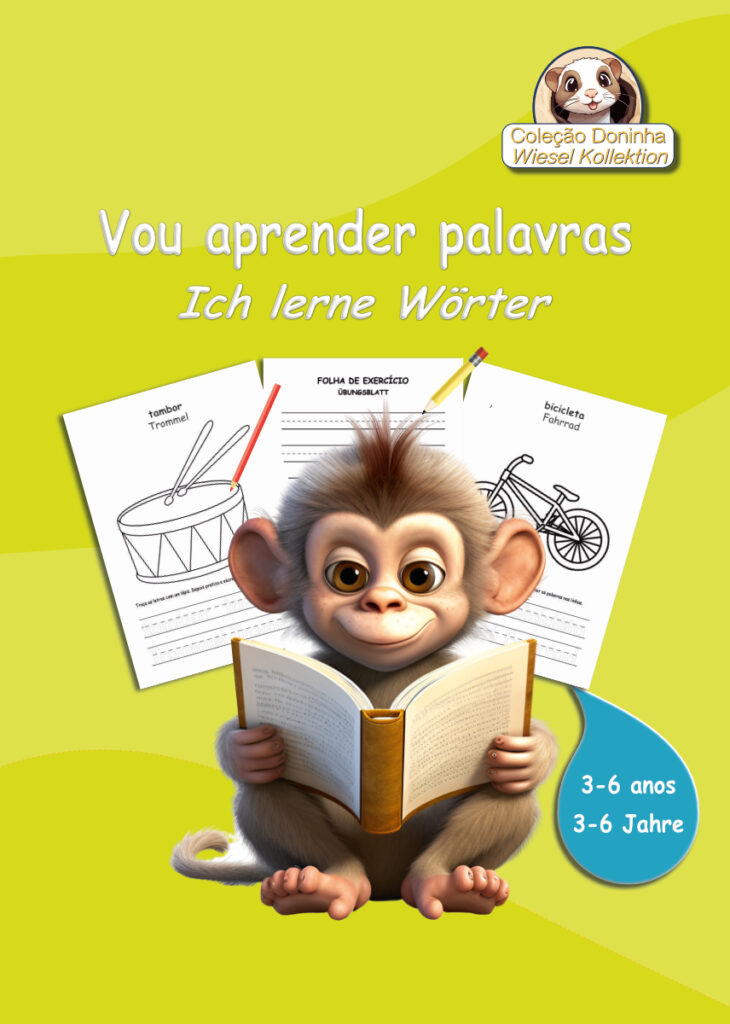 Capa do caderno "Vou aprender palavras". Cover des Heftes "Ich lerne Wörter".
