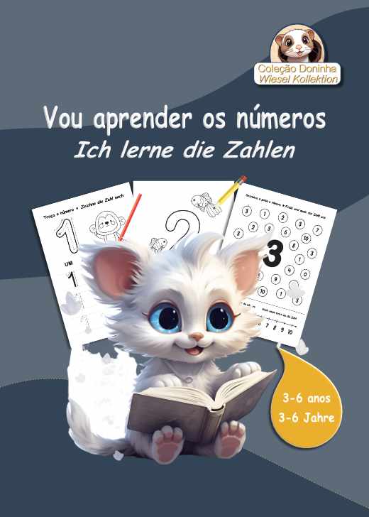 Capa do caderno "Vou aprender os números". Cover des Heftes "ich lerne die Zahlen".