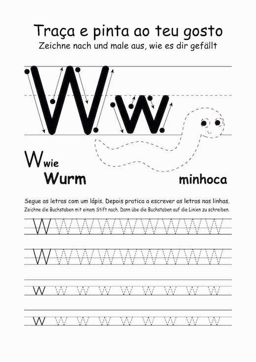Letra W. Buchstabe W.